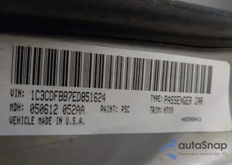 2014 Dodge Dart Sxt z USA, uszkodzony, nr VIN 1C3CDFBB7ED851624